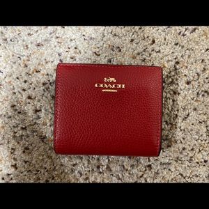 Coach Red Bifold Snap Wallet